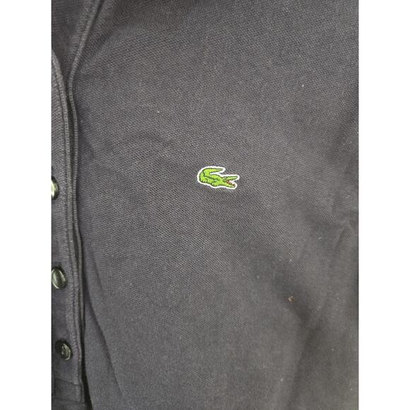 Lacoste Women's Navy Blue Stretch Polo Shirt, Size 42 Or L/XL - Picture 3 of 5